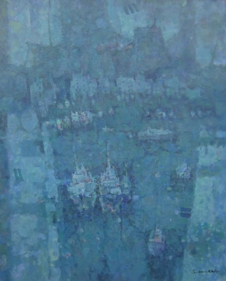 日高昭二 油彩「ヴェネチア」総理大臣賞作家 額46×57cm 2025年最新